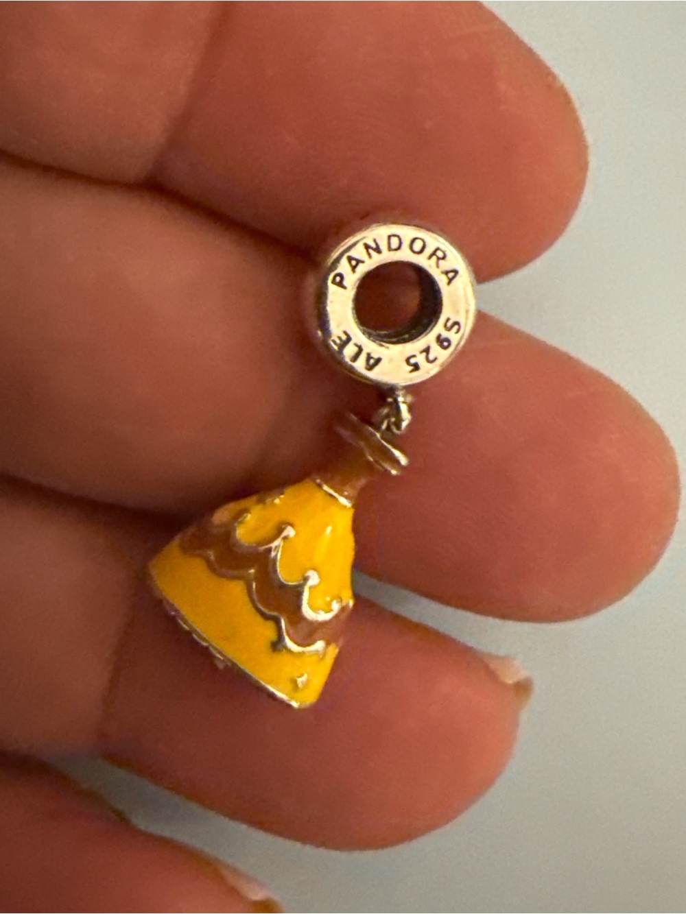 Disney Yellow Enamel Dress Dangle Charm by Pandora - Picture 1 of 7